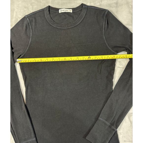 Crown Jewel Black Long Sleeve Crewneck Tee Women’s Small USA Made Supima Modal - Picture 6 of 9